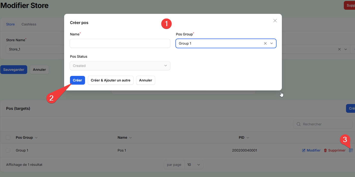 The Pos Creation Popup